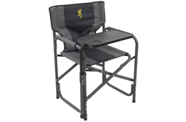Image of Browning Camping Rimfire Folding Chair w/Multi-Position Side Table, Charcoal/Gray, 8532558