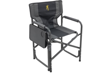 Image of Browning Camping Rimfire Folding Chair w/Multi-Position Side Table, Charcoal/Gray, 8532558