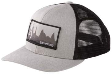 Image of Browning Pulse Mesh Snapback Rectangle Patch Cap, Heather Gray, 308793691