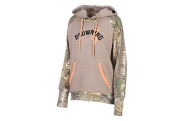 Image of Browning Womens Cypress Sweatshirt, Heather Pine Bark/Rt Xtra, Extra Large A000275920105