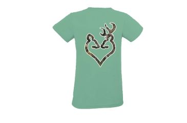 Image of Womens Graphic Rt Extra Buckheart Short Sleeve T-Shirt, Caribbean