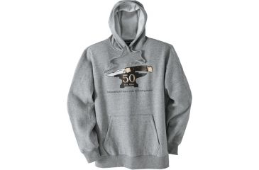 Image of Buck Knives 110 50th Anniversary Hoodie, Heather Gray, LG BU7849