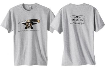 Image of Buck Knives 110 50th Anniversary T-Shirt, Ash Gray, XXL BU7856