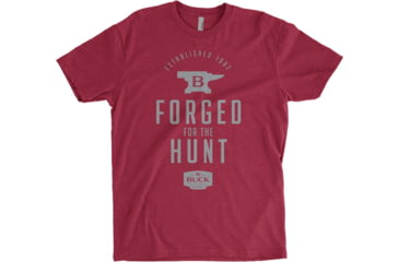 Image of Buck Knives T Shirt Forged for the Hunt, Red, Extra Large, 11636