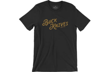 Image of Buck Knives Vintage Script T-Shirt - Men's, Coal, Large, Cotton, 13360