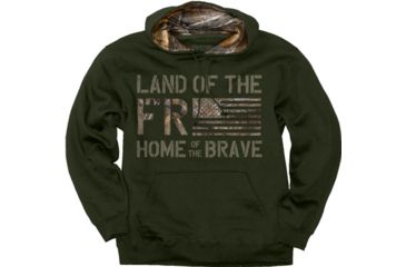 Image of Buck Wear Hoodie ''land Of The Free'' Forest Night Lrg