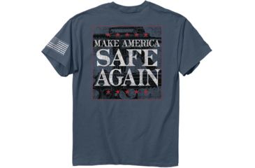 Image of Buck Wear T-shirt ''america Safe Again'' S-sleeve Slate Med