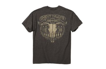 Image of Buck Wear T-shirt ''chevy Steer Skull S-sleeve Charcoal Ht Lrg