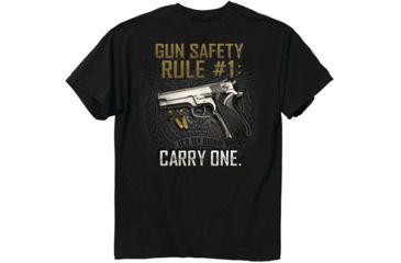 Image of Buck Wear T-shirt ''gun Safety Rule'' S-sleeve Black Large