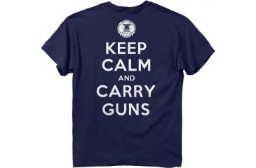 Image of Buck Wear T-shirt Nra ''keep Calm'' Navy S-sleeve Medium