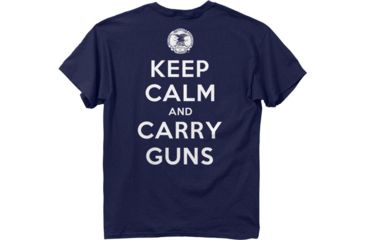 Image of Buck Wear T-shirt Nra ''keep Calm'' Navy S-sleeve X-large