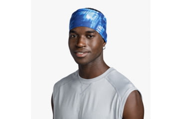 Image of Buff CoolNet UV Wide Headband, Attel Blue, 131415.707.10.00
