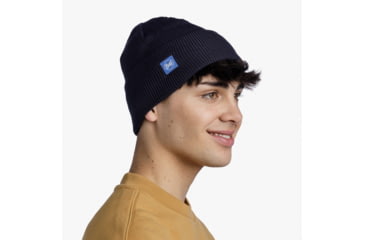 Image of Buff CrossKnit Beanie, Solid Night Blue, 132891.779.10.00