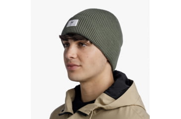 Image of Buff Knitted Beanie, Drisk Silversage, 132330.313.10.00