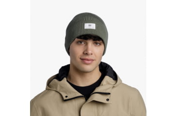 Image of Buff Knitted Beanie, Drisk Silversage, 132330.313.10.00