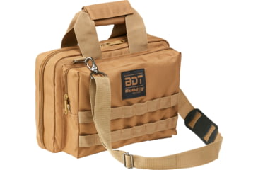 Image of Bulldog Cases &amp; Vaults Deluxe 2 Pistol Range Bag w/ Strap &amp; MOLLE, Tan, BDT917T