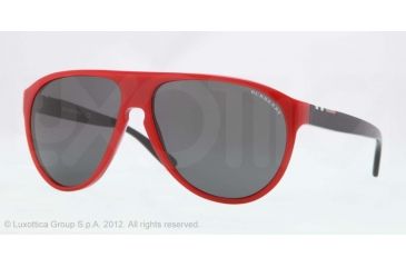 Image of Burberry BE4142 Sunglasses 339387-59 - Top Transp/red Frame, Gray Lenses
