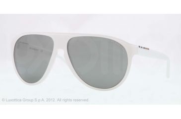 Image of Burberry BE4142 Sunglasses 33946G-59 - Top Transp/white Frame, Gray Mirror Silver Lenses
