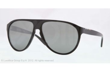 Image of Burberry BE4142 Sunglasses 33966G-59 - Top Transp/black Frame, Gray Mirror Silver Lenses