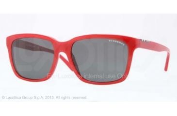 Image of Burberry BE4150 Sunglasses 342187-58 - Top Transparent/red Frame, Gray Lenses