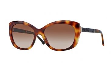 Image of Burberry BE4164 Sunglasses 331613-55 - Light Havana Frame, Brown Gradient Lenses