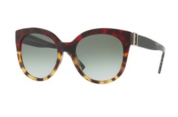 Image of Burberry BE4243 Sunglasses 36358E-55 - Red Havana/light Havana Frame, Green Gradient Lenses
