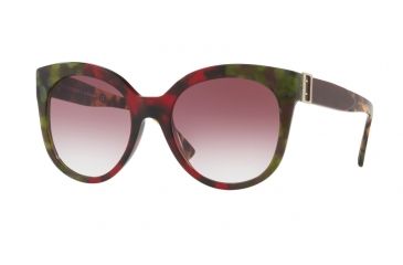 Image of Burberry BE4243 Sunglasses 36388H-55 - Havana Green/bordeaux/green Frame, Violet Gradient Lenses