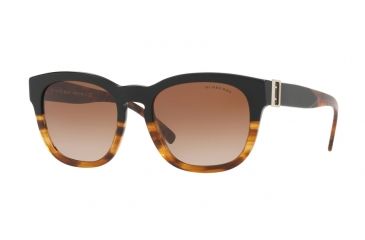Image of Burberry BE4258F Sunglasses 367913-56 - Black / Havana Frame, Brown Gradient Lenses