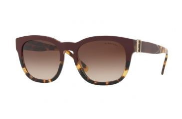 Image of Burberry BE4258F Sunglasses 368013-56 - Top Grad Red On Tortoise Frame, Brown Gradient Lenses