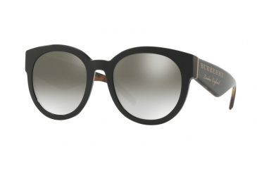 Image of Burberry BE4260F Sunglasses 36836I-54 - Black Frame, Gradient Grey Mirror Silver Lenses