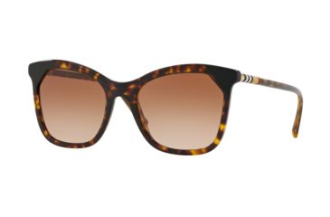 Image of Burberry BE4263F Sunglasses 370813-54 - Dark Havana / Black Frame, Brown Gradient Lenses