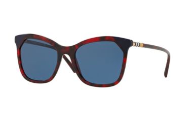 Image of Burberry BE4263F Sunglasses 371180-54 - Red Havana/blue Frame, Blue Lenses