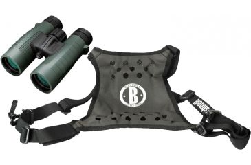 Image of Bushnell Trophy XLT 8x42mm Roof BaK4 Prism Waterproof Binoculars 234208 and Bushnell Deluxe Binocular Harness Strap 191225