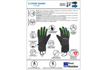 Image of C.A.M.P. G Comp Warm Gloves, Black/Green, Small, 3396S