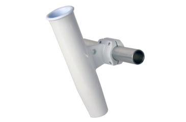Image of C.E. Smith Aluminum Horizontal Clamp-On Rod Holder 1.66in OD - White Powder Coated w/Sleeve, 53721