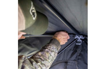 Image of Cage Permanent Hub Blinds Cage Permanent Hub Blinds Cage R30 Permanent Hub Blind, Olive Tan, 3-Person, CBR30T