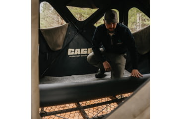 Image of Cage Permanent Hub Blinds Floormat, 66in x 66in Footprint, Durable PVC Coated TearTuff, Closed-Cell Foam Backing, Use With Chairs, Dampen Sound, Offers Warmth, Gray, CRD30F