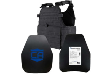 Image of Caliber Armor AR550 11 x 14 Level III+ Body Armor and Condor MOPC Package, Black, Medium/2XL, 19-AR550-MOPC-1114-BK
