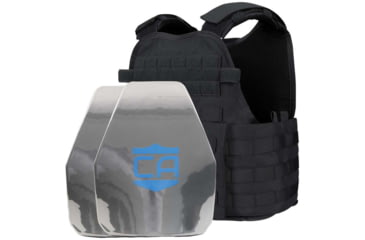 Image of Caliber Armor AR550 11 x 14 Level III+ Body Armor w/ PolyShield Spall Coat and Condor MOPC Package, Black, Large/2XL, 19-AR550-MOPC-1114-SPC-BK