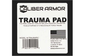 Image of Caliber Armor Extreme Impact Trauma Pad Non-Ballistic, Black, 6'' X 6'', 19-TRAUMAPAD-0606