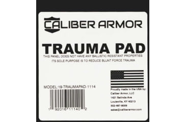 Image of Caliber Armor Extreme Impact Trauma Pad, Black, 8 X 10, 19-TRAUMAPAD-0810