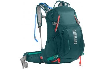 Image of CamelBak Sundowner LR 22 Outdoor Women's Hydration Backpack, Deep Teal/Hot Coral