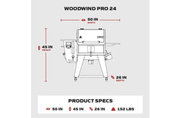 Image of Camp Chef Woodwind Pro Wi-Fi Pellet Grill, 24in, Ships in 1 Box, Black, PG24WWSB0