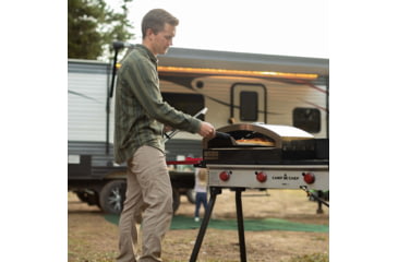 Image of Camp Chef Italia Artisan Outdoor Pizza Oven w/ Door, White/Black, PZ90D