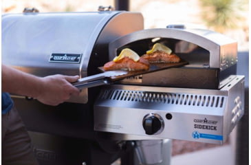 Image of Camp Chef Italia Artisan Pizza Oven Accessory w/ Door, Black/Silver, 14x16in, PZ30D