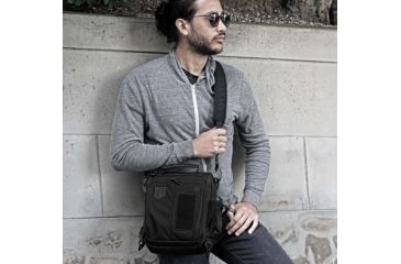 Image of Cannae Loculus Satchel Bag, Black, Medium CPG-BP-SSP-M-B