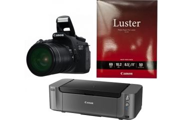Image of Canon Pixma PRO-10 Printer, Photo Paper, and EOS 60D Camera Body Only