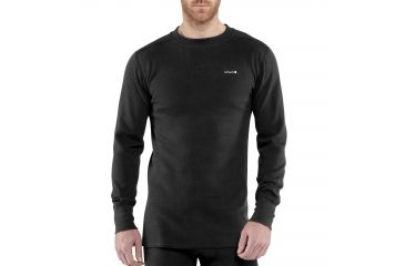 Image of Carhartt Base Force Cotton Super Cold Weather Crewneck Top for Mens, Black, Large/Regular 100639-001-REG-L