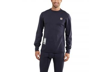 Image of Carhartt Flame-Resistant Base Force Cold Weather Weight Top, Dark Navy, Small/Regular 101245-410-REG-S