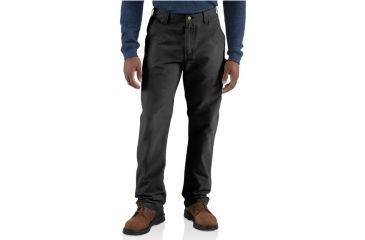Image of Carhartt Weathered Duck Dungaree Pant - Men's-Black-34 Waist-Regular Inseam